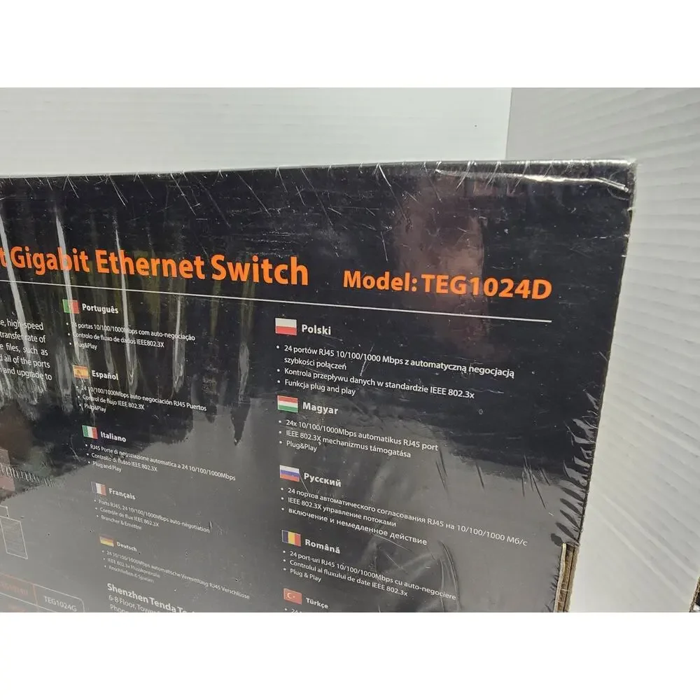 NEW Tenda TEG1024D 24-Port Gigabit Unmanaged Ethernet Network Switch w/Rack Ears